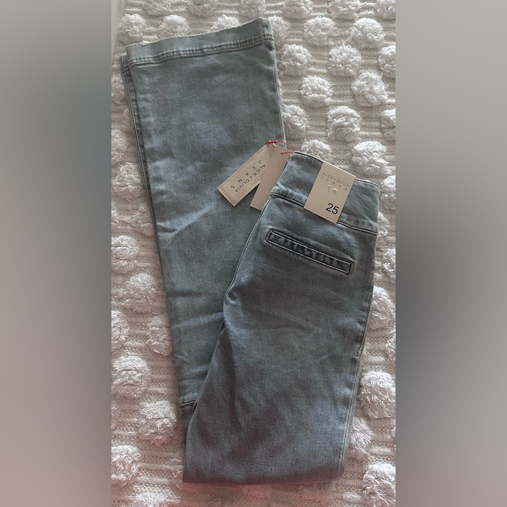 Alice + Olivia Light Blue Flare Jeans